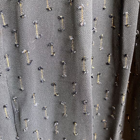 J Crew Navy Blue Gold Metallic Knee Length Flowy Skirt Size 24 Classic Party - Picture 11 of 11